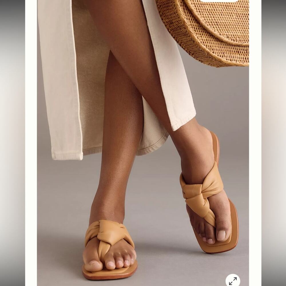 Maeve Puffy Knotted‎ Sandals Tan Brown Size 10